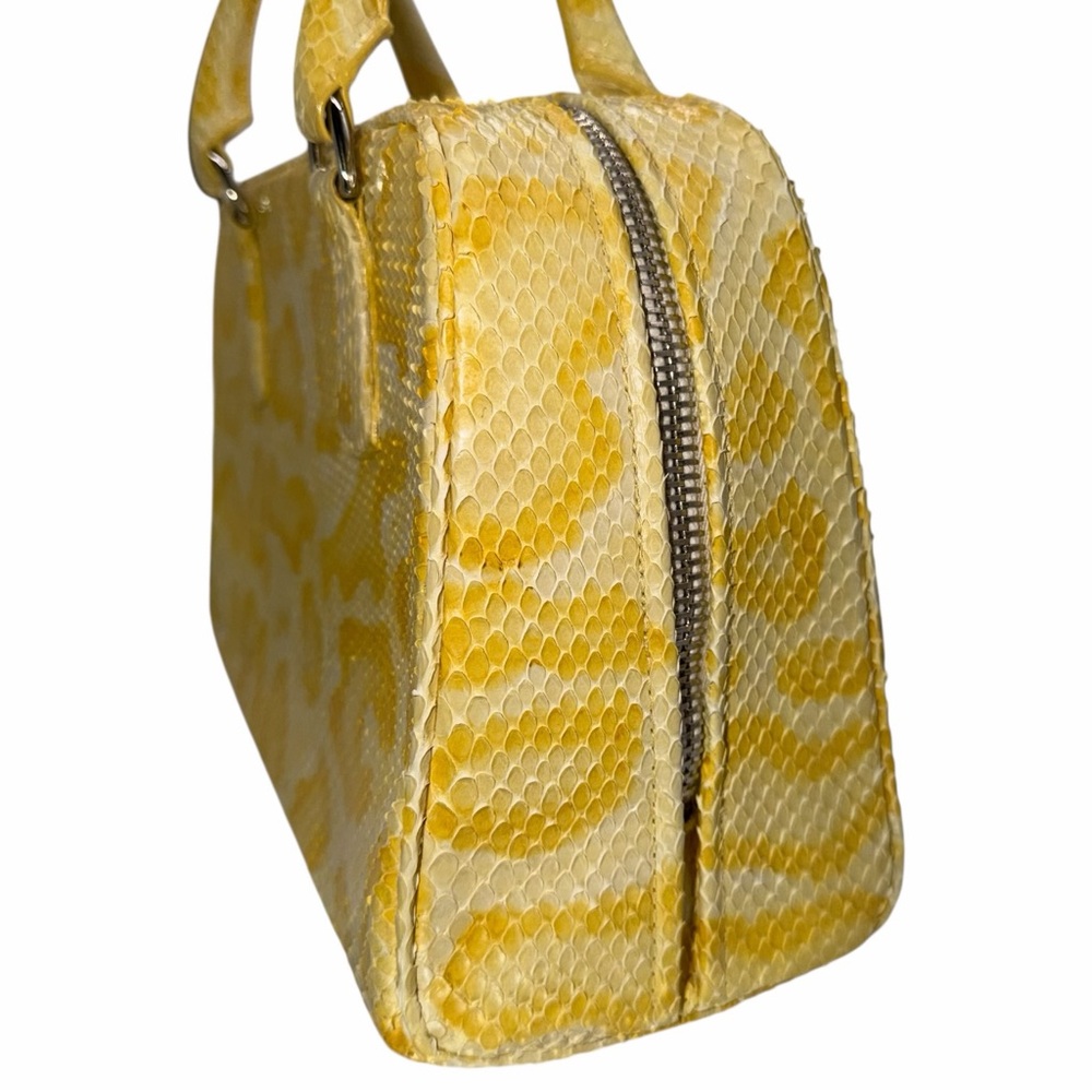Dennis Basso Snakeskin Leather Python Yellow Hand… - image 3